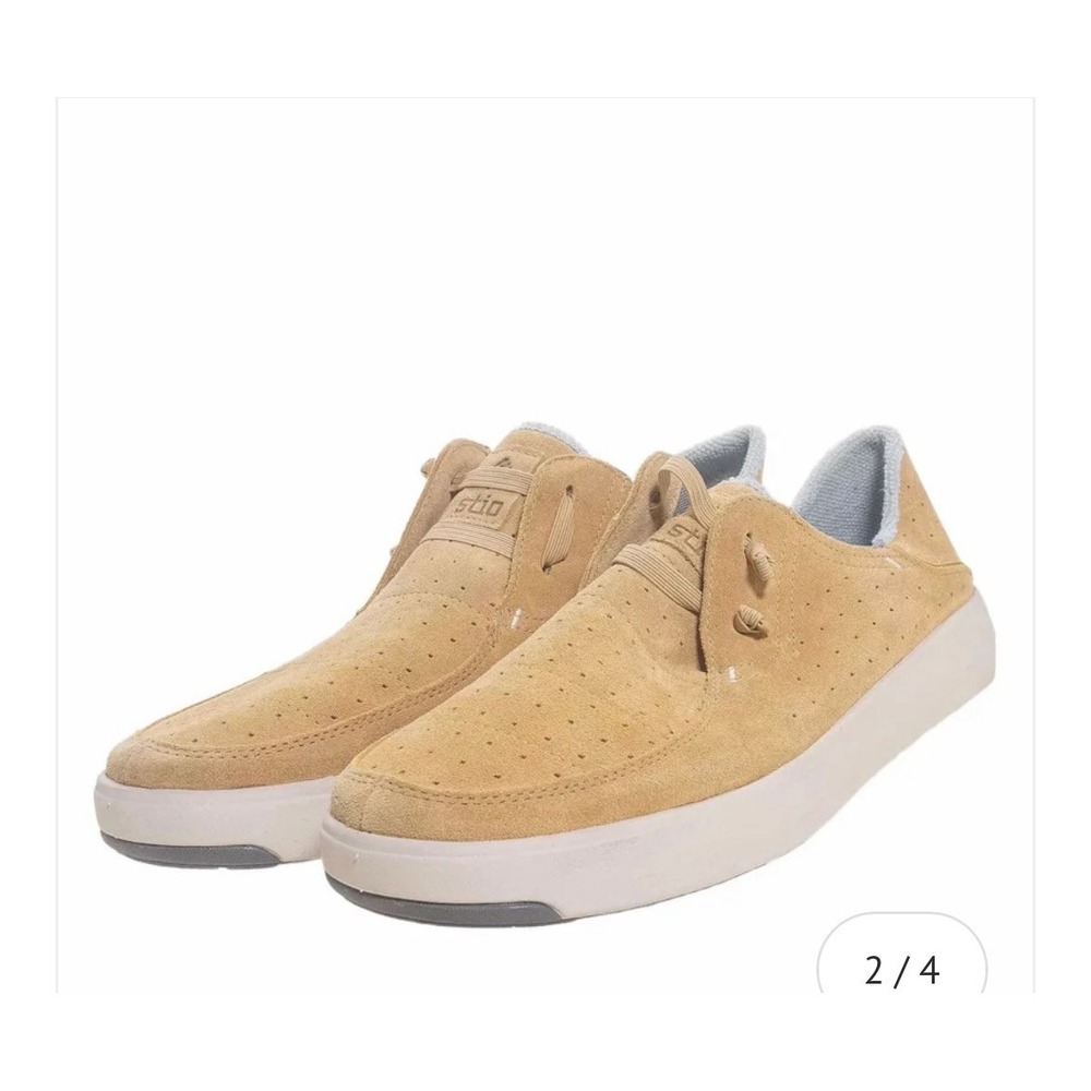 Stio Womens Colter Summer Low Tan Suede Perforated Sneakers 100264-256 Size 8